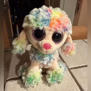 Ty Beanie Boos "Rainbow" the Poodle Dog Plush Toy w/Tags 2017